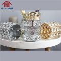 Crystal Makeup Brush Organizer Wadah Emas Perak